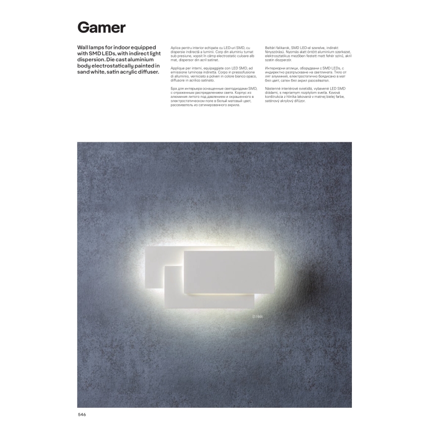 Redo 01-1444 - LED Vägglampa GAMER LED/12W/230V