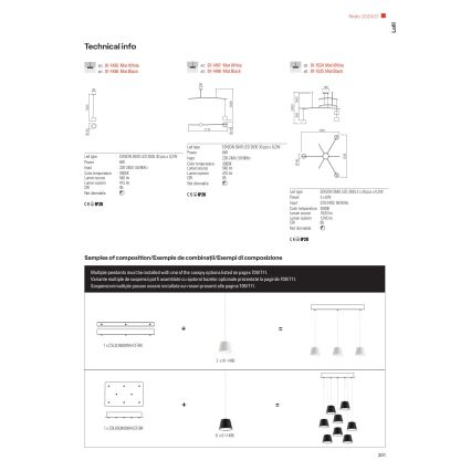 Redo 01-1495 - LED-pendel med vajer LOLLI LED/6W/230V Ø 14 cm vit