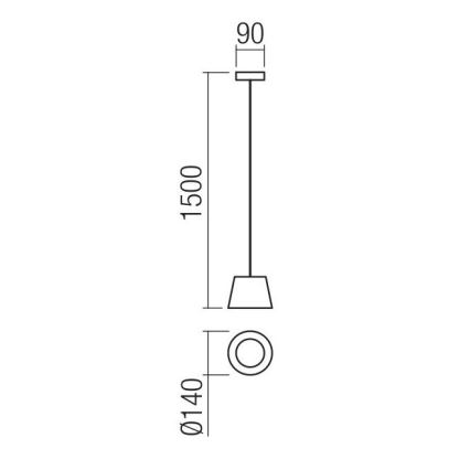 Redo 01-1495 - LED-pendel med vajer LOLLI LED/6W/230V Ø 14 cm vit