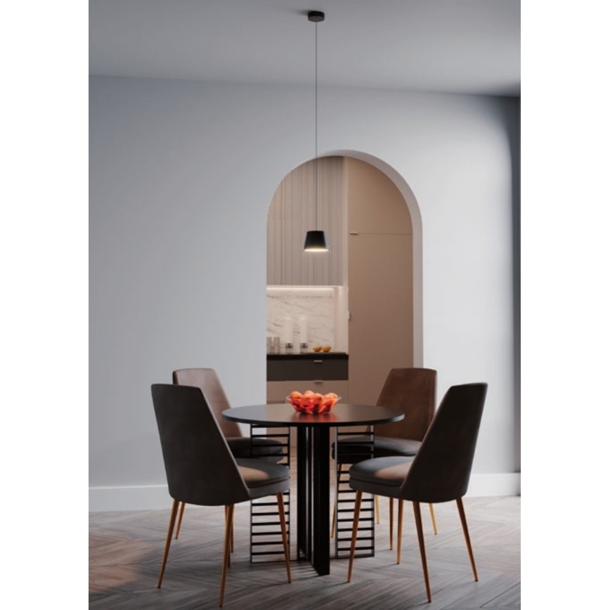 Redo 01-1496 - LED-pendellampa med sladd LOLLI LED/6W/230V Ø 14 cm svart