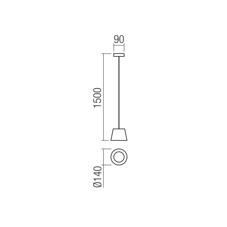 Redo 01-1496 - LED-pendellampa med sladd LOLLI LED/6W/230V Ø 14 cm svart