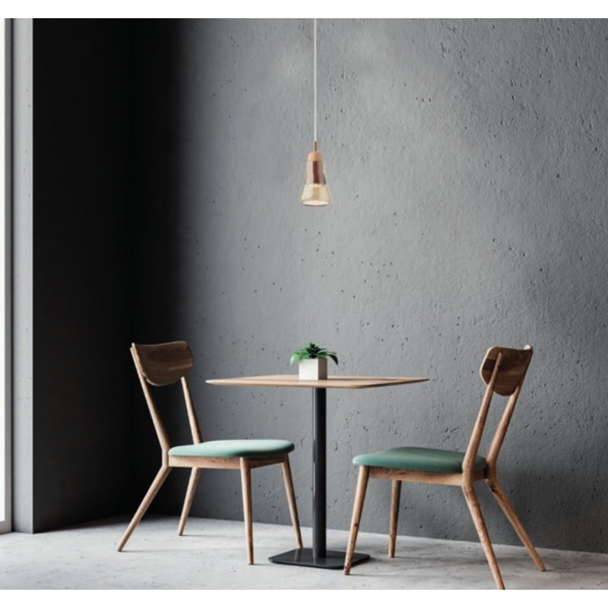 Redo 01-1518 - Ljuskrona med upphängningsrem UPPER 1xGU10/28W/230V mässing/beige