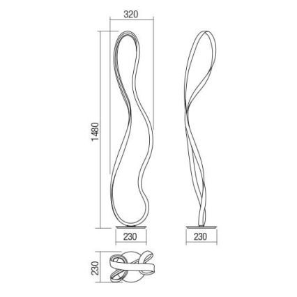 Redo 01-1532 - LED Dimbar golvlampa NUBO LED/34,5W/230V vit