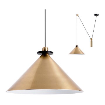 Redo 01-1545 - Ljuskrona med textilsladd KALIMBA 1xE27/42W/230V diameter 42 cm spindel brons