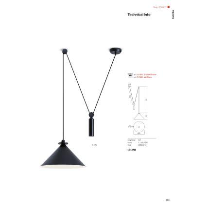 Redo 01-1545 - Ljuskrona med textilsladd KALIMBA 1xE27/42W/230V diameter 42 cm spindel brons
