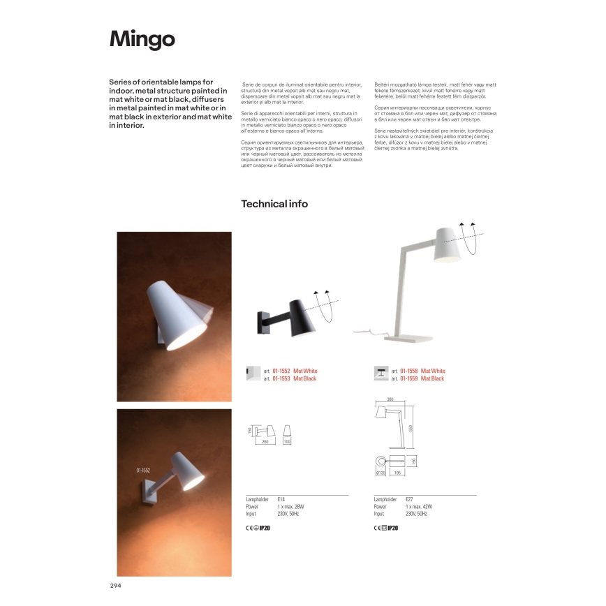 Redo 01-1556 - Golvlampa MINGO 1xE27/42W/230V vit