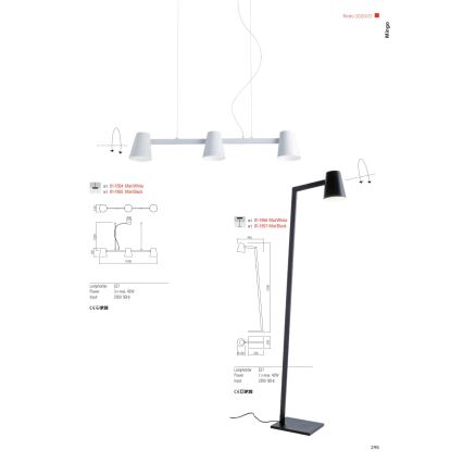 Redo 01-1556 - Golvlampa MINGO 1xE27/42W/230V vit