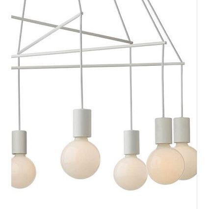 Redo 01-1564 - Taklampa med kabel MIKADO 8xE27/42W/230V Ø 82 cm vit