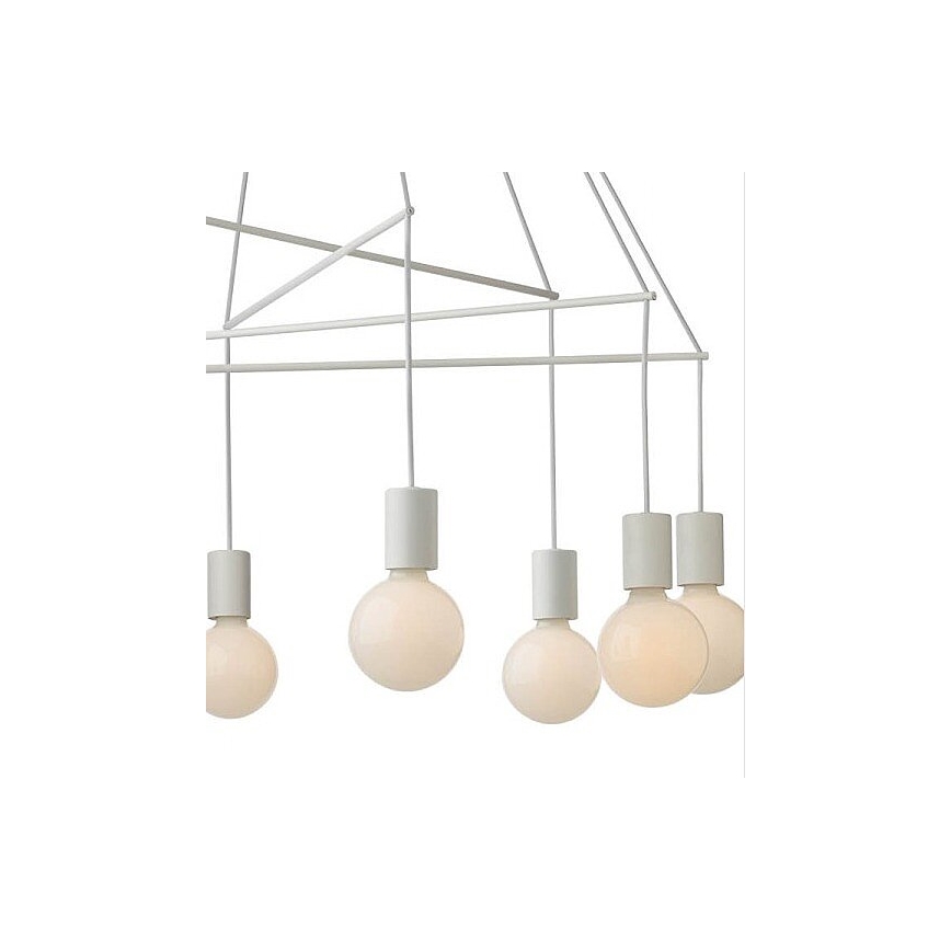 Redo 01-1564 - Taklampa med kabel MIKADO 8xE27/42W/230V Ø 82 cm vit