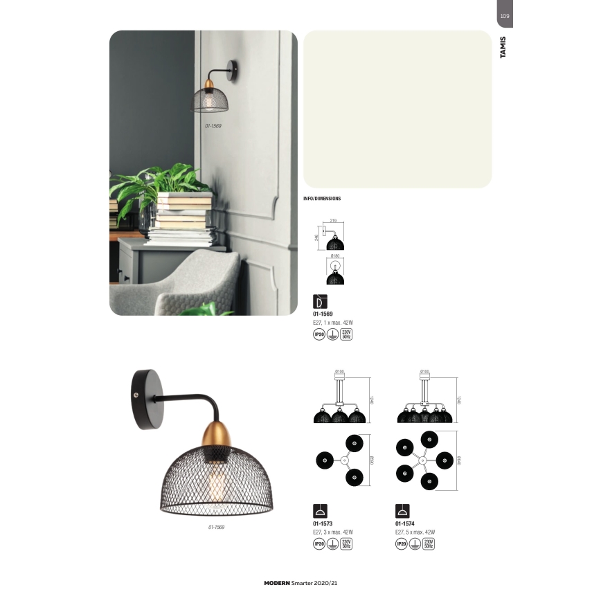 Redo 01-1573 - Taklampa med kabel TAMIS 3xE27/42W/230V Ø 59 cm svart