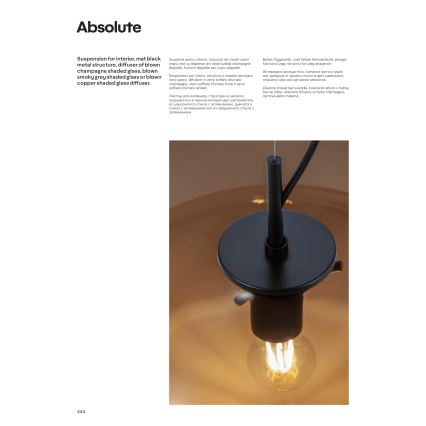 Redo 01-1619 - Ljuskrona med textilsladd ABSOLUTE 1xE27/42W/230V grå