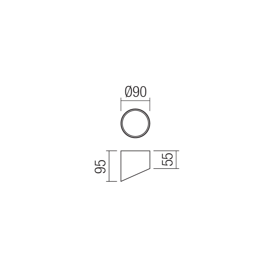 Redo 01-1626 - LED-spotlampa UTO LED/6W/230V Ø 9 cm svart