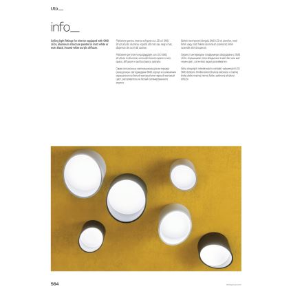 Redo 01-1630 - LED-spotlampa UTO LED/18W/230V Ø 14 cm svart