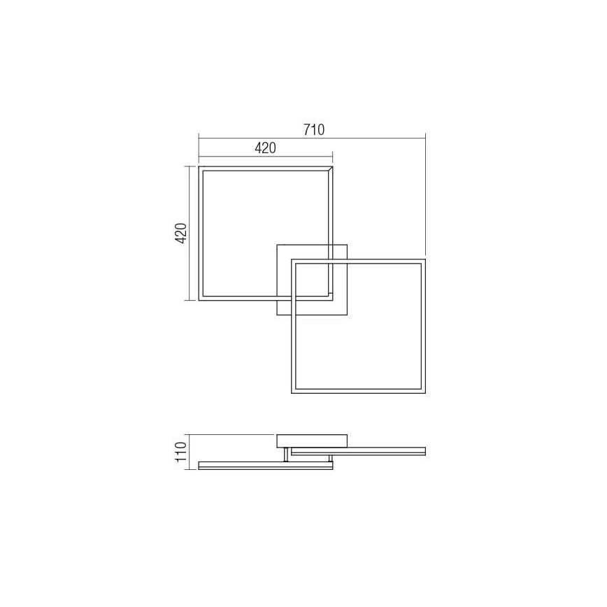 Redo 01-1643 - Dimmbar LED-takarmatur KLEE LED/57W/230V guld