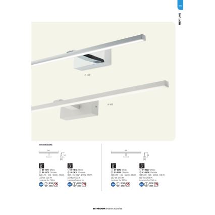 Redo 01-1676 - LED-spegelbelysning för badrum NEPTUNE LED/18W/230V 89,5 cm IP44 polerad krom