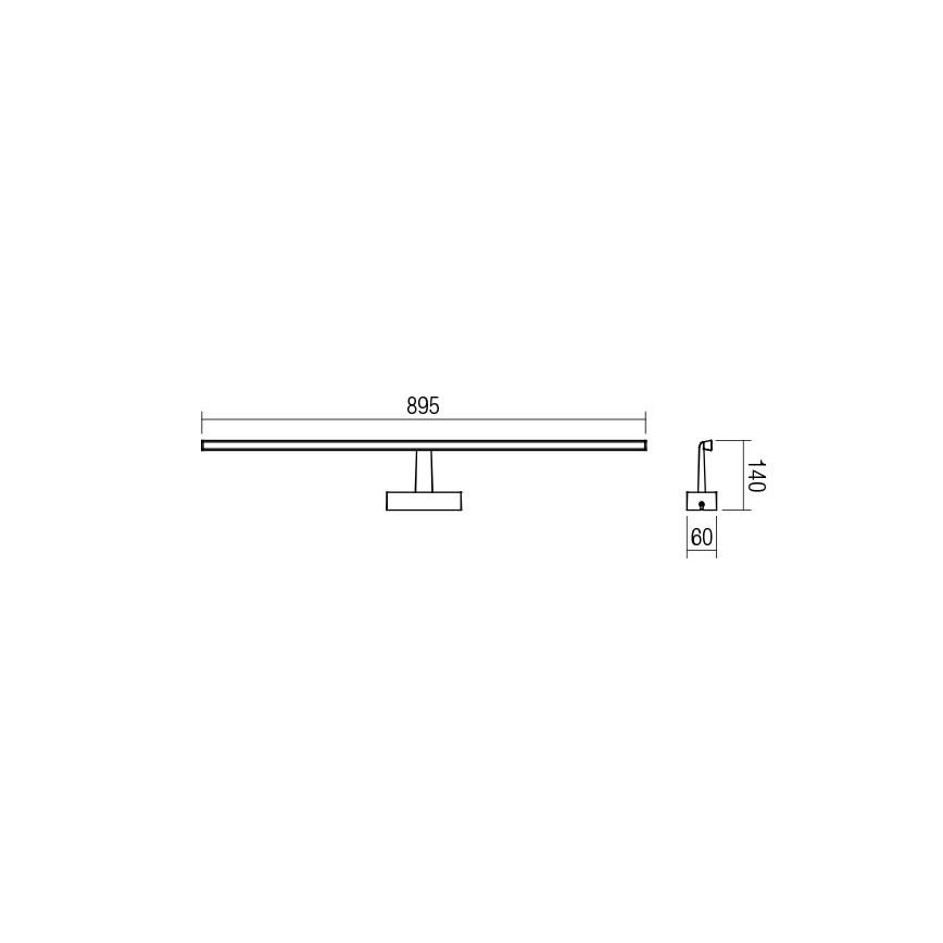Redo 01-1676 - LED-spegelbelysning för badrum NEPTUNE LED/18W/230V 89,5 cm IP44 polerad krom