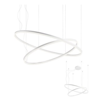 redo 01-1720 - LED Ljuskrona med snöre ORBIT LED/42W + LED/66W/230V vit