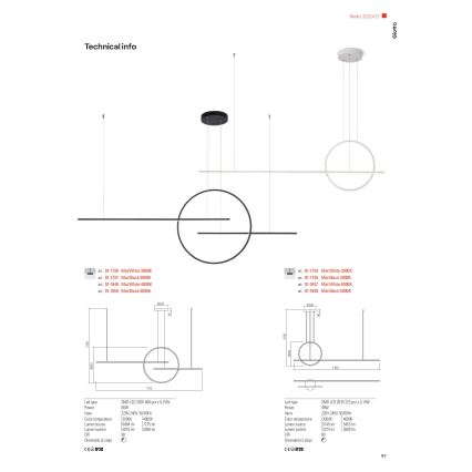 Redo 01-1735 - LED dimbar taklampa GIOTTO LED/46W/230V svart