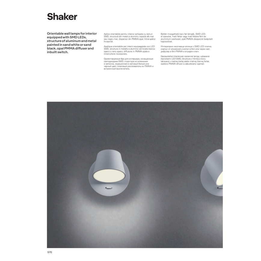 redo 01-1738 - LED Väggbelysning SHAKER LED/6W/230V vit