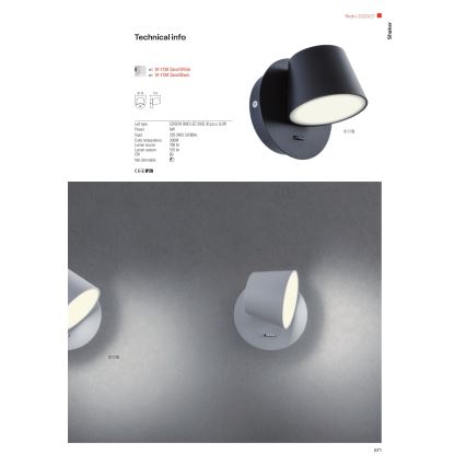 redo 01-1738 - LED Väggbelysning SHAKER LED/6W/230V vit