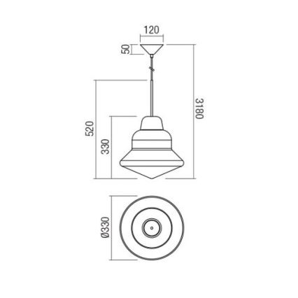 Redo 01-1770 - Hänglampa med kabel AMNO 1xE27/42W/230V Ø 33 cm beige