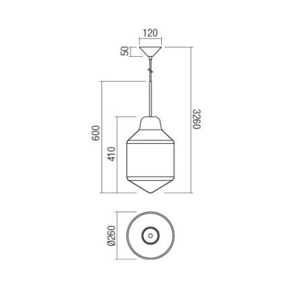 Redo 01-1773 - Pendellampa med kabel AMNO 1xE27/42W/230V Ø 26 cm grå