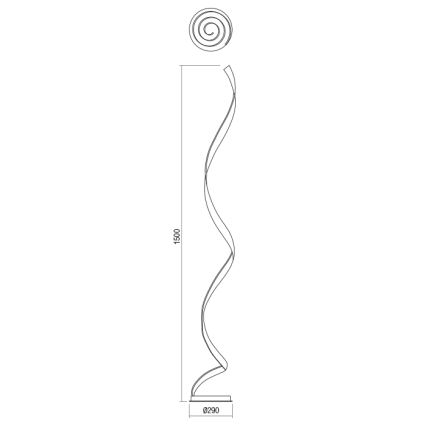 Redo 01-1797 - Dimbar LED-golvlampa TORSION LED/24W/230V vit