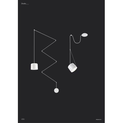 Redo 01-1821 - Ljuskrona med textilsladd DODO 1xE27/15W/230V spindel vit