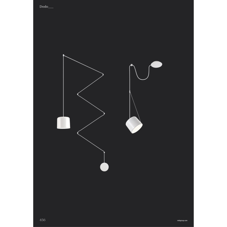 Redo 01-1821 - Ljuskrona med textilsladd DODO 1xE27/15W/230V spindel vit