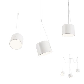 Redo 01-1825 - Ljuskrona med textilsladd DODO 3xE27/15W/230V spindel vit