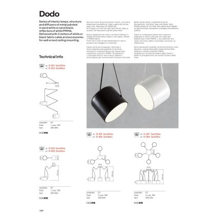 Redo 01-1828 - Ljuskrona med textilsladd DODO 5xE27/15W/230V spindel