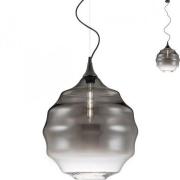 Redo 01-1845 - Ljuskrona med textilsladd SLAG 1xE27/42W/230V diameter 40 cm grå