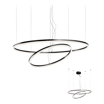 redo 01-1953 - LED Ljuskrona med snöre ORBIT LED/42W + LED/66W/230V svart