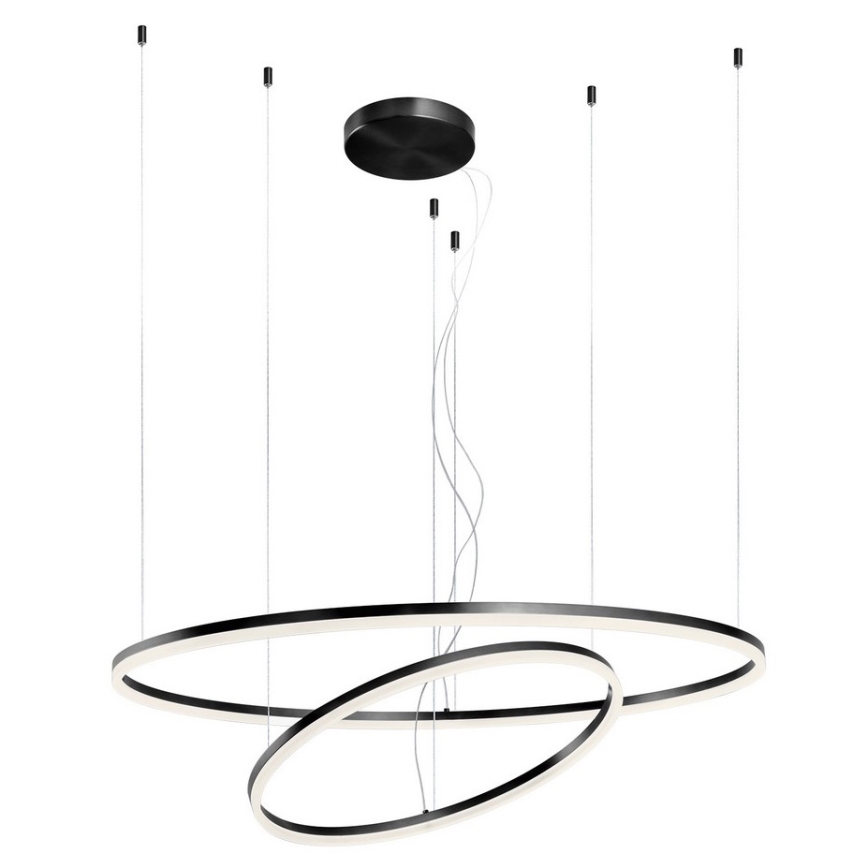 redo 01-1953 - LED Ljuskrona med snöre ORBIT LED/42W + LED/66W/230V svart