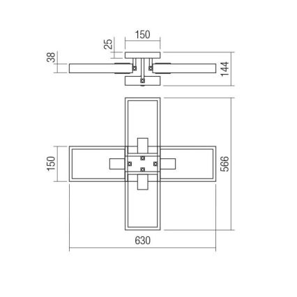 Redo 01-1969 - Taklampa TIMBER 4xE27/42W/230V bok