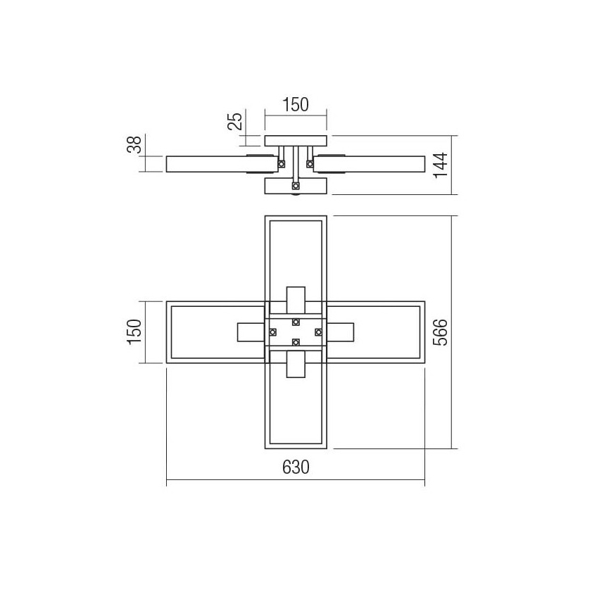 Redo 01-1969 - Taklampa TIMBER 4xE27/42W/230V bok