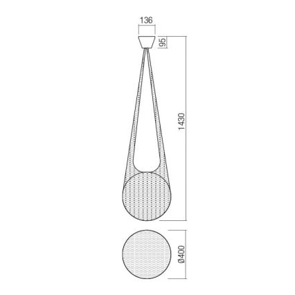 Redo 01-1974 - LED-pendel på vajer ALLURIA 1xE27/10W/230V Ø 40 cm