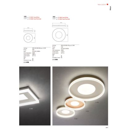 Redo 01-2000 - Dimbart takarmatur MAYA LED/55W/230V 51x51 cm guldfärgad