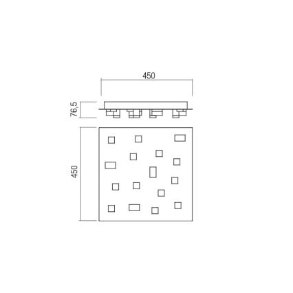Redo 01-2016 - LED taklampa PIXEL LED/48W/230V 3000K 45x45 cm vit