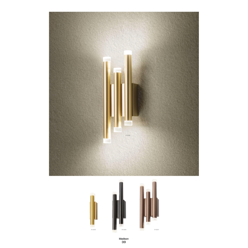 Redo 01-2037 - LED väggbelysning MADISON 6xLED/4W/230V koppar