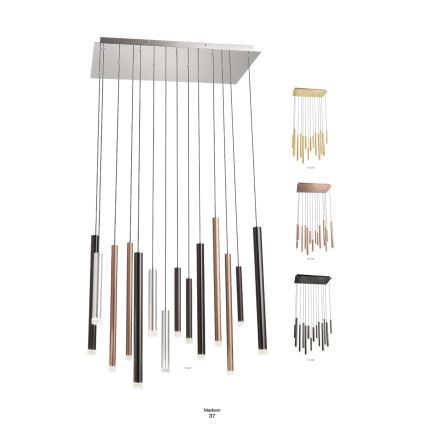 Redo 01-2054 - LED ljuskrona med textilsladd MADISON 14xLED/4W/230V guld