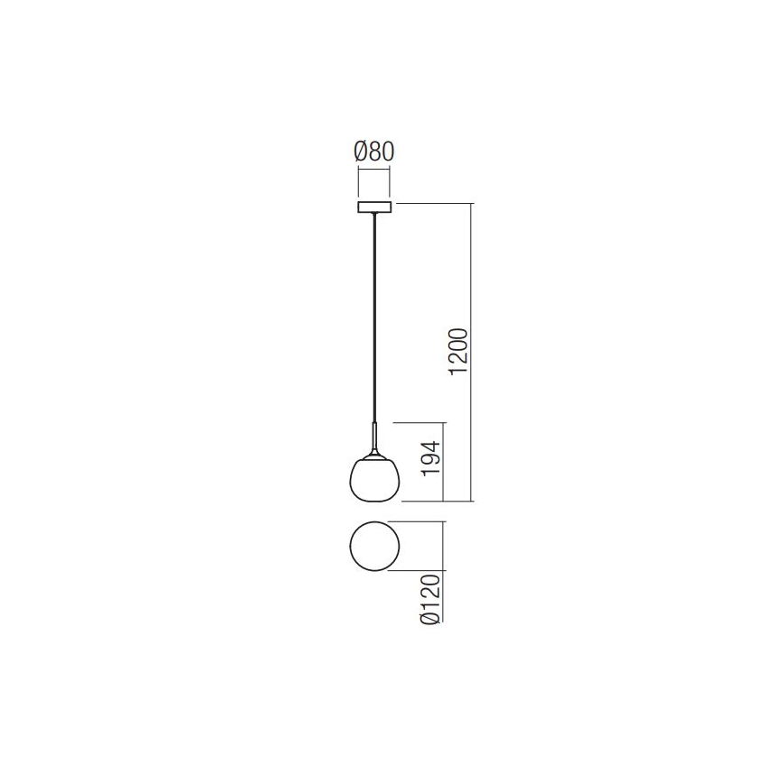 Redo 01-2081 - Takpendel på kabel KIWI 1xG9/40W/230V Ø 12 cm blank krom/vit