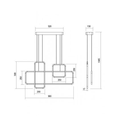 Redo 01-2100 - LED-dimmbar hänglampa på vajer THAI LED/86W/230V svart