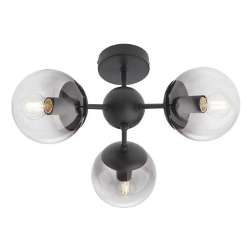 Redo 01-2176 - Taklampa med stång SEMIA 3xE14/28W/230V svart/rökfärgad