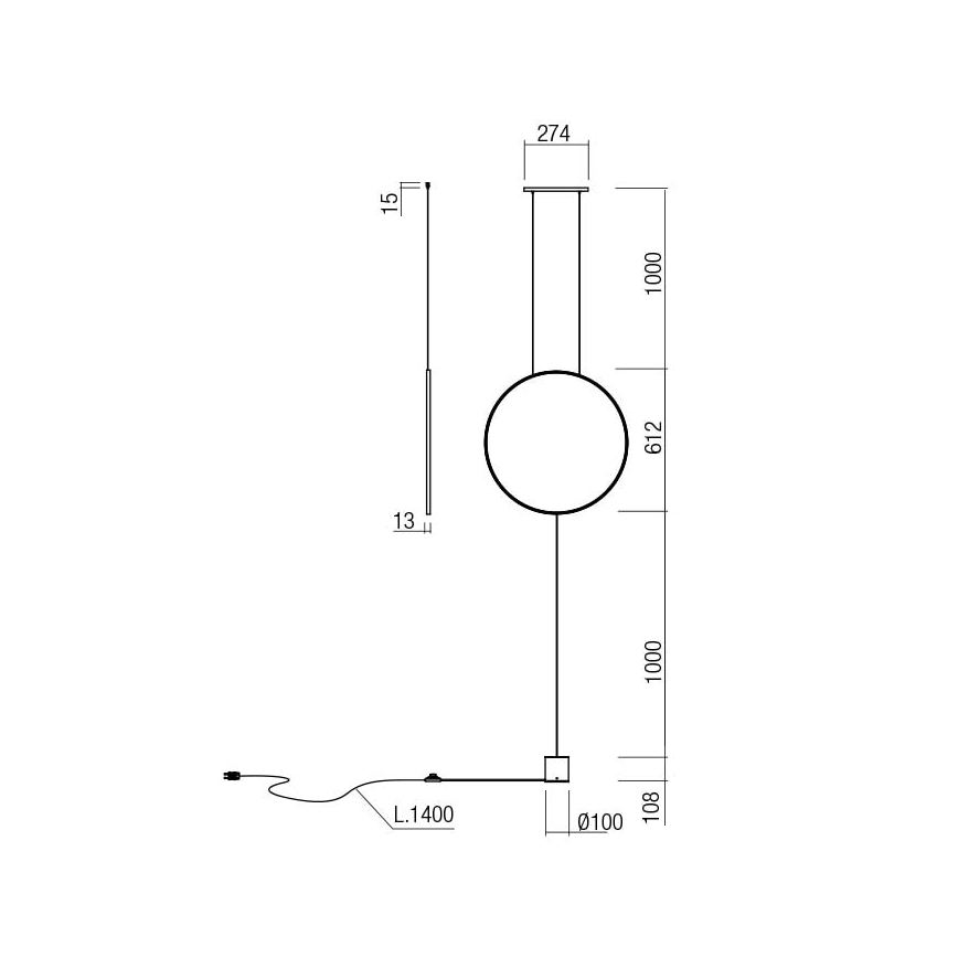 Redo 01-2197 - LED Golvlampa SLICK LED/19W/230V svart