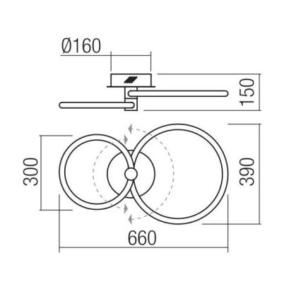 Redo 01-2221 - Dimmbar LED-taklampa SPELL LED/32W/230V vit
