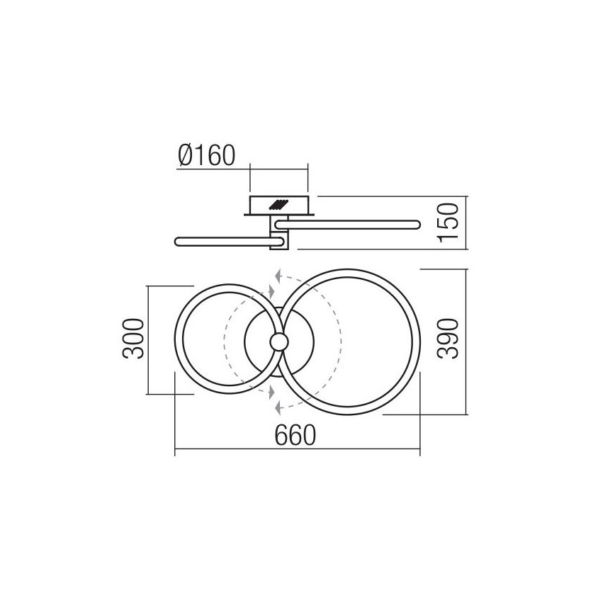 Redo 01-2221 - Dimmbar LED-taklampa SPELL LED/32W/230V vit