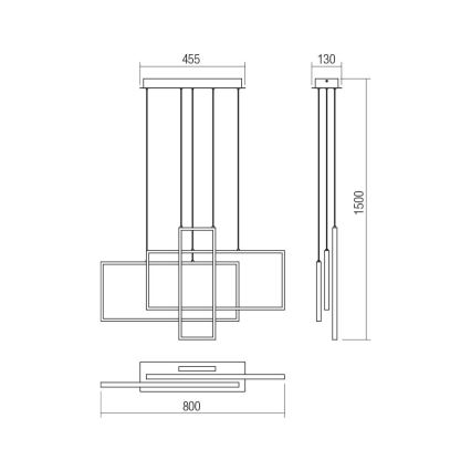 Redo 01-2314 - PLANA dimbar LED-pendellampa på kabel, LED/60W/230V, guld