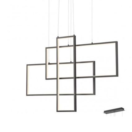 Redo 01-2315 - LED Dimbar ljuskrona med upphängning PLANA LED/60W/230V svart