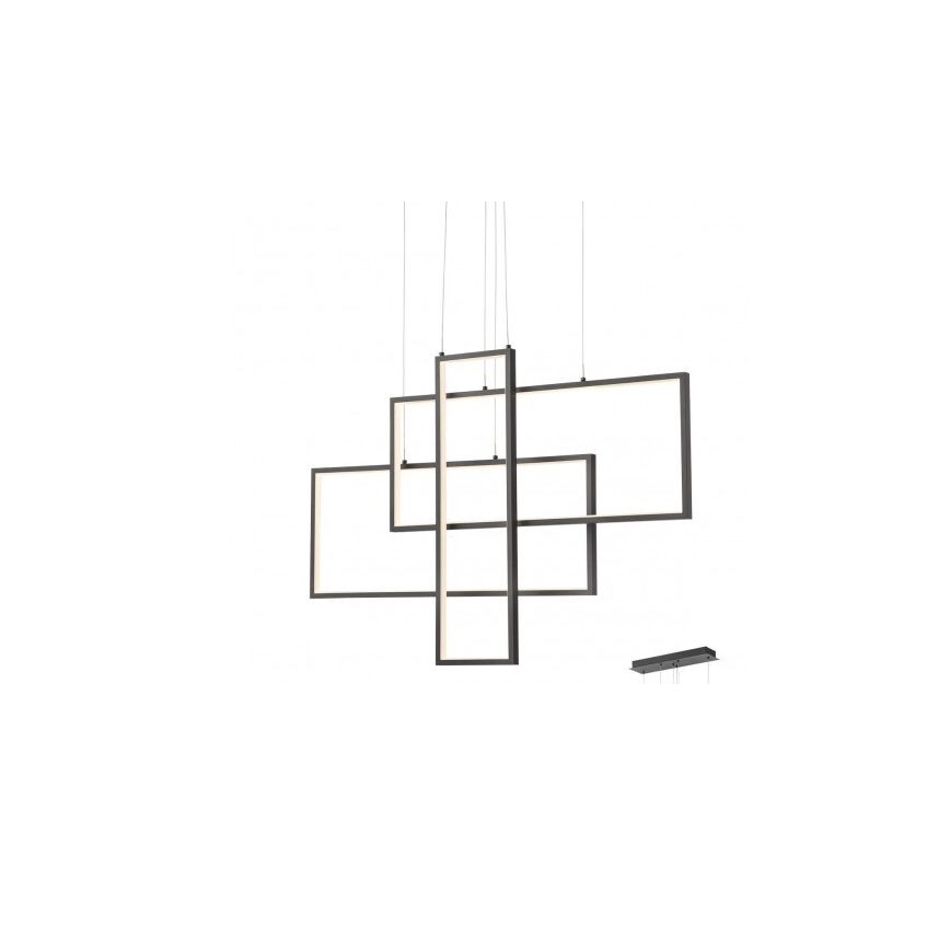 Redo 01-2315 - LED Dimbar ljuskrona med upphängning PLANA LED/60W/230V svart